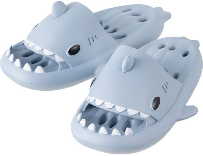 CARET 男女通用鯊魚造型浴室拖鞋, 1組, 藍色