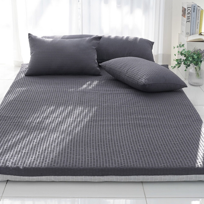 스코홈 국내 제조 여름 냉감 시어서커 홑겹 요커버, 심쿵차콜