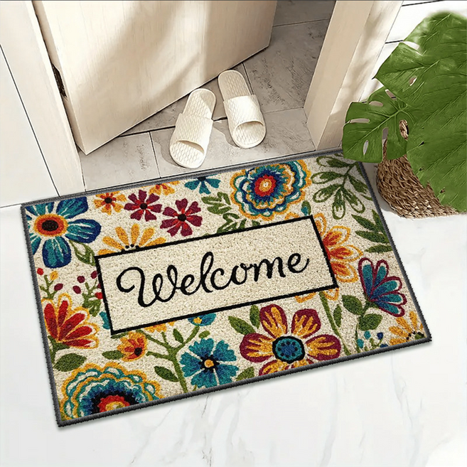 미소로운 현관 발매트 사각웰컴, STYLE4, 1개
