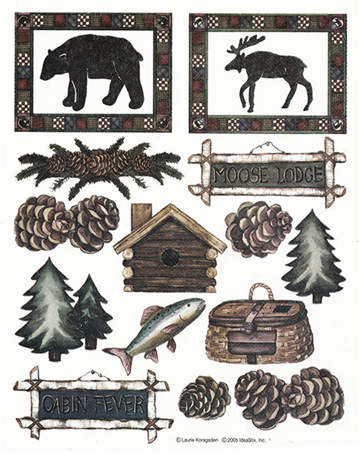 시트나라 리무버블 크리스마스스티커 3610 3660 3670IS 3종 세트, 오두막, 무스의집, 야생동물