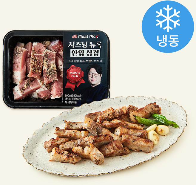 미트픽 오세득의 듀록 시즈닝 한입 삼겹살 (냉동), 1개, 500g