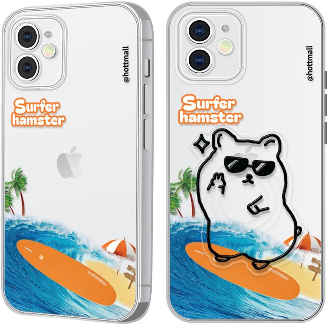 hottmall 衝浪倉鼠氣囊支架手機殼套組