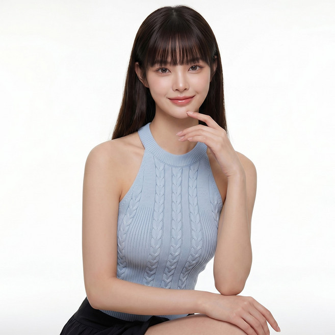 ViVEMO 女款 Yuki 削肩麻花針織背心 13075