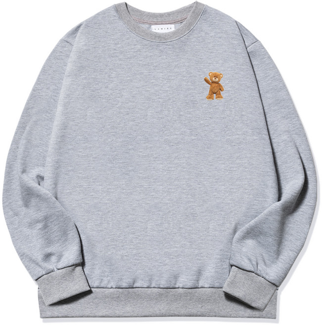 라미르 여성용 서있는 곰인형 스몰로고 오버핏 소프트 맨투맨 티셔츠