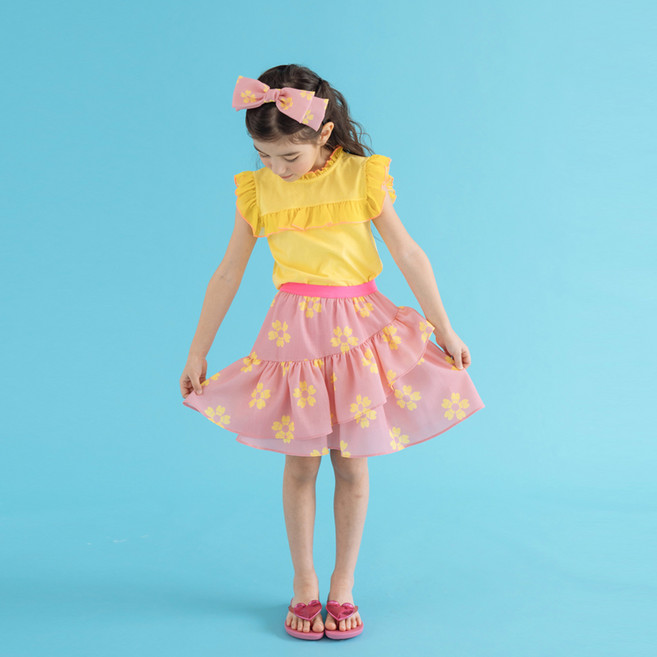 모모와 여아용 냉감 통기성 제니 스커트