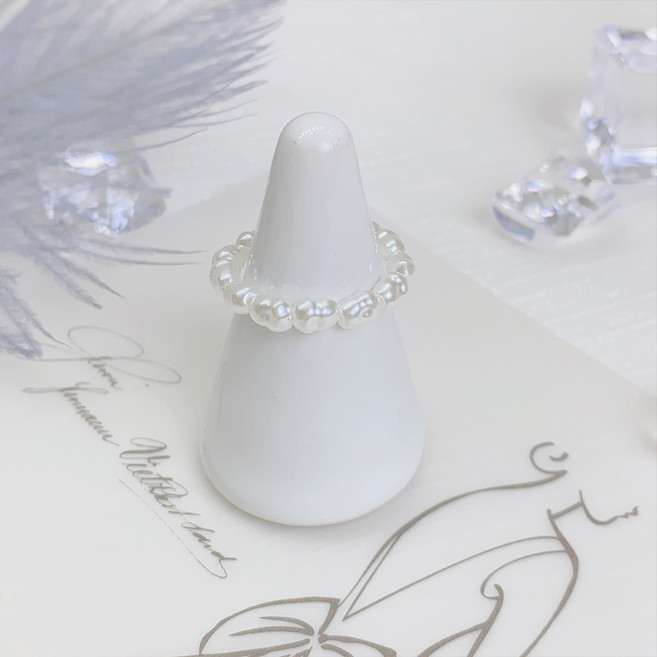 젤루나 여성용 러블리 진주 비즈 구슬 밴딩 반지 B-47