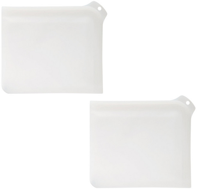 이지실리 실리콘 다용도 샌드위치 밀폐 지퍼백, 화이트, 2개