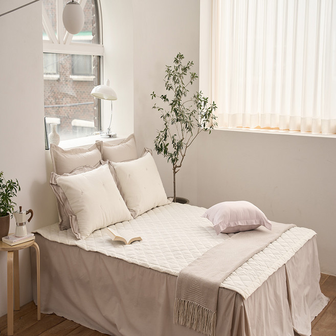 더플레오 60수 아사 순면 패드, 아이보리