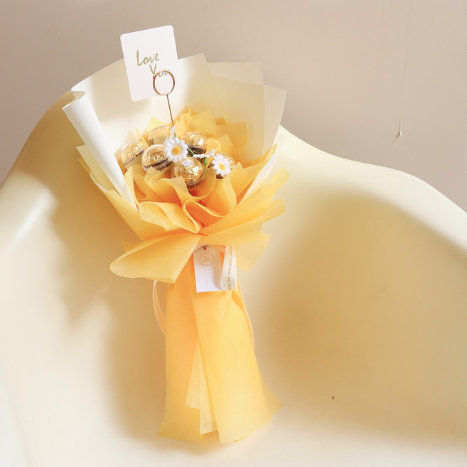 아스파시아 해피 데이지 페레로로쉐 7T 꽃다발, 오렌지