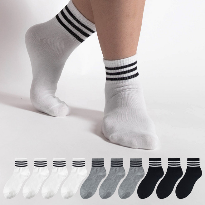 시너싹스 남성용 링글 단목 뉴카바 양말 10켤레 세트