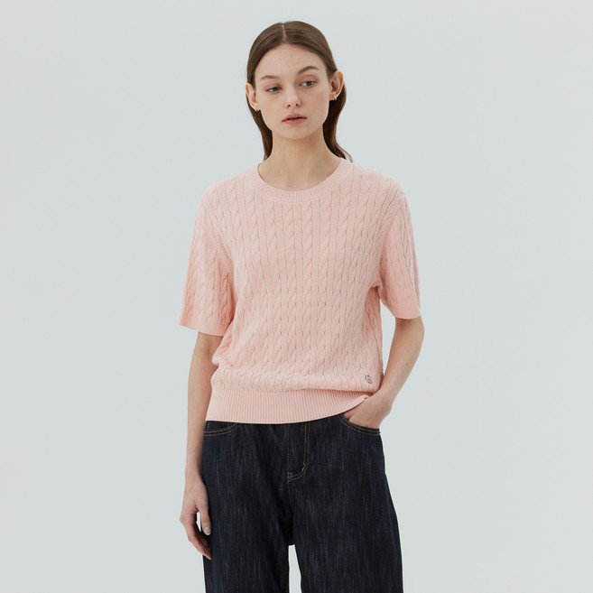 마인드브릿지 여성용 케이블 라운드 니트 MYKT32C3