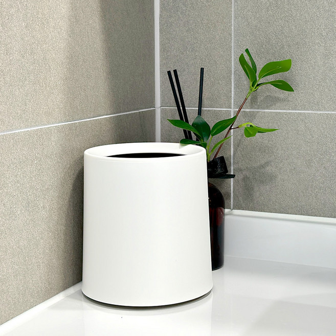 모나코올리브 인테리어 오브제 미니 휴지통, 화이트