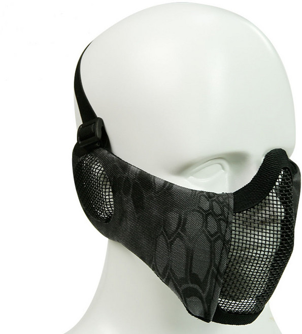 월드25-AA230 서바이벌게임 안면보호 MTB 귀보호 마우스가드, 1개, 블랙 스네이크