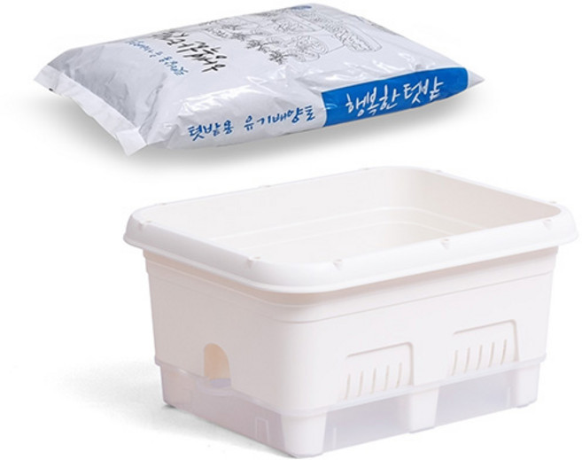 이즈리빙 내집에 텃밭 화분 + 배양토 20L, 아이보리, 1개