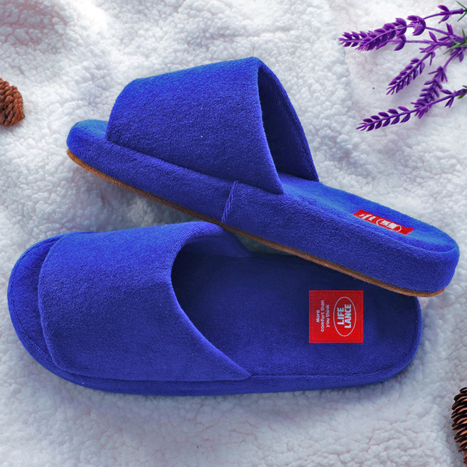 라이프란스 남성용 층간소음 거실화 테리 폼 슬리퍼, 블루, 1개