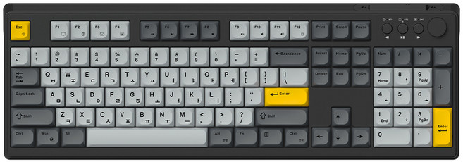 한성컴퓨터 OfficeMaster 유무선 저소음 멤브레인 키보드, Space Black, GK104, 제조사축