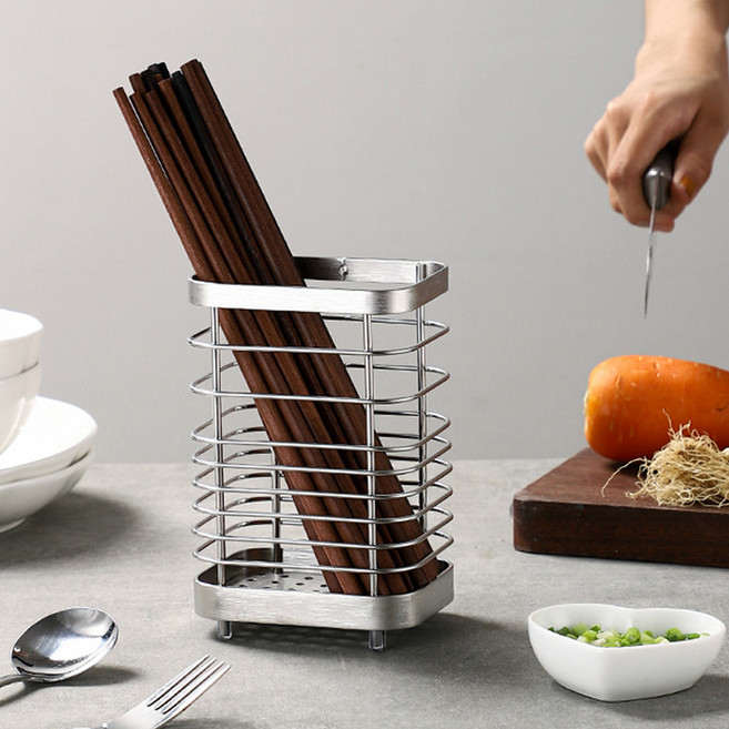 리빙공감 스텐304 물빠짐 수저통 대형, 1개