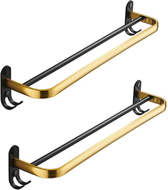 모나코올리브 메탈라인 타월걸이 40cm, 골드블랙, 2개