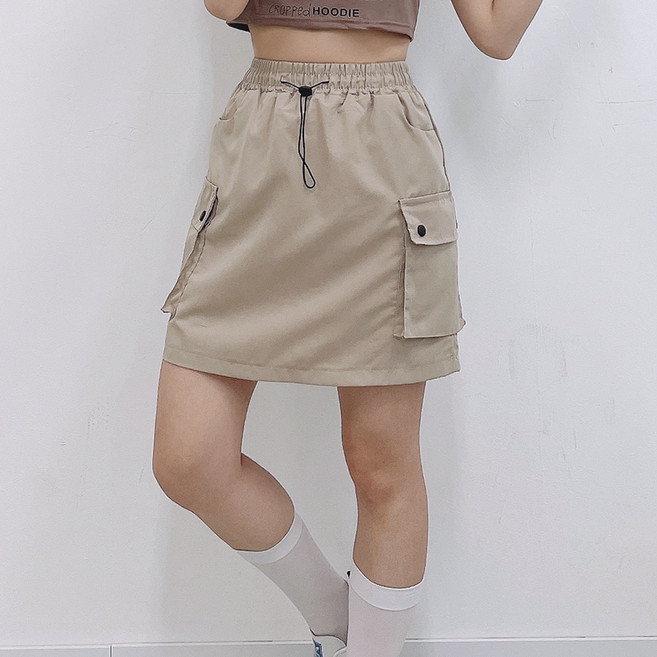 젤루나 A라인 카고 밴딩 미니 스커트 SC-01