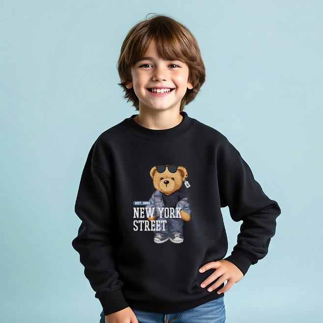 뉴욕꼬맹이 테디 아일랜드 오버핏 맨투맨 T168