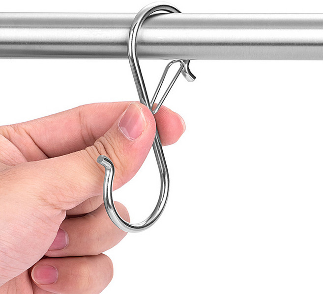 솔브리빙 떨어지지 않는 다용도 S자 고리 후크, 실버, 10개