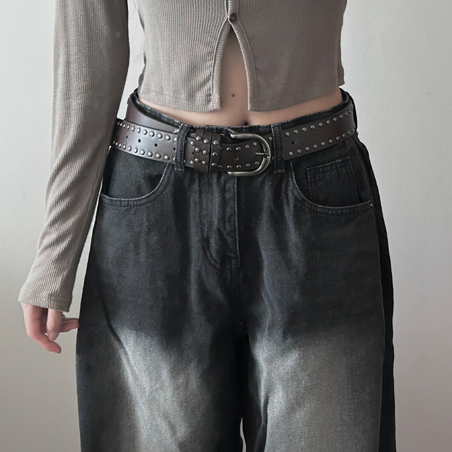 깨비다 여성용 스터드 볼드 벨트