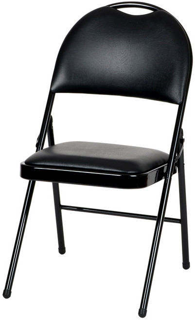 도리퍼니처 쿠션 분체 접이식 의자, 블랙, 1개