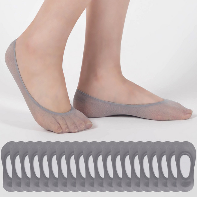 시너싹스 여성용 고탄력 시스루 실리콘 덧신 20켤레 세트