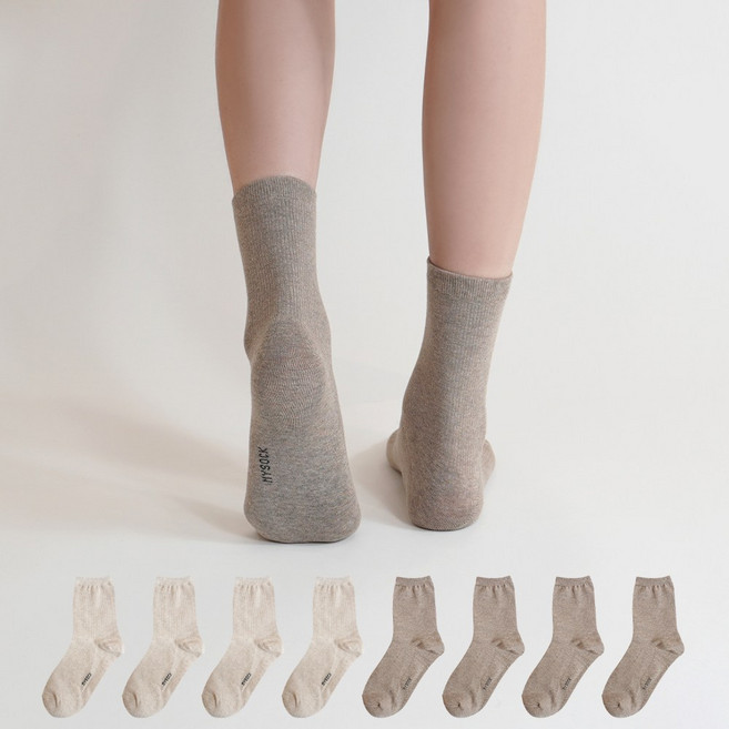 마이싹 여성용 코지 골지 중목 양말 8켤레