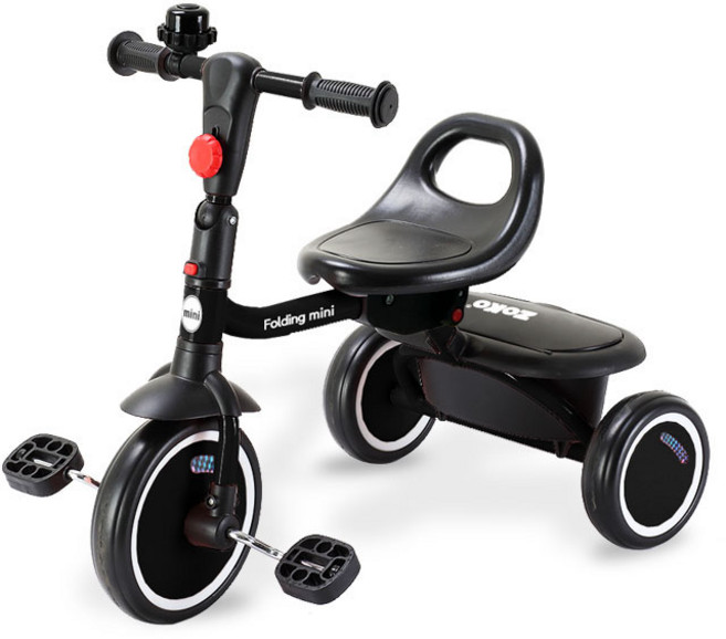 조코 폴딩 미니 유아동 세발자전거, 블랙, 1개