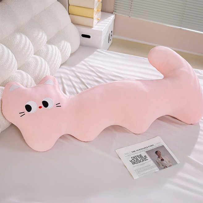 다다랜드 냉감 뚱냥이 고양이 바디필로우, 핑크
