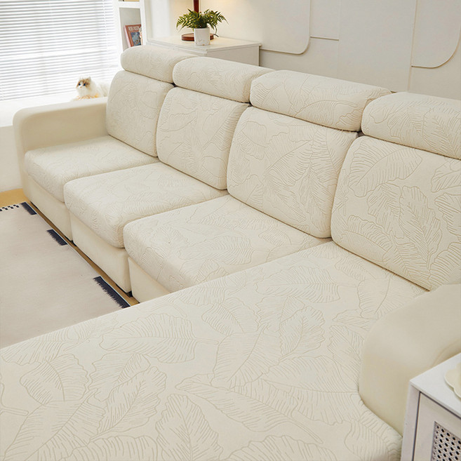 데이소이 단색 나뭇잎 소파커버, 02 화이트, 1개