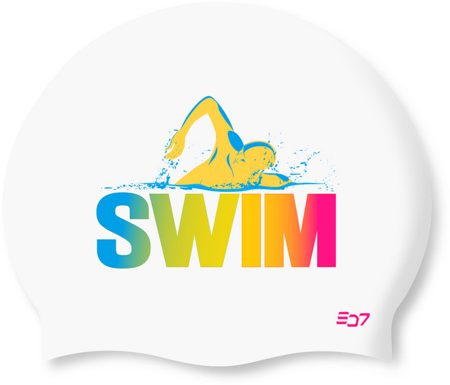 SD7 성인용 실리콘수모 스윔 자유형 2 SGL-CA387, 화이트, 1개