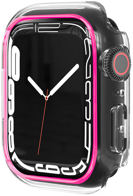 스페이스쉴드 애플워치 글로우 야광 TPU PC 보호 케이스, 핑크