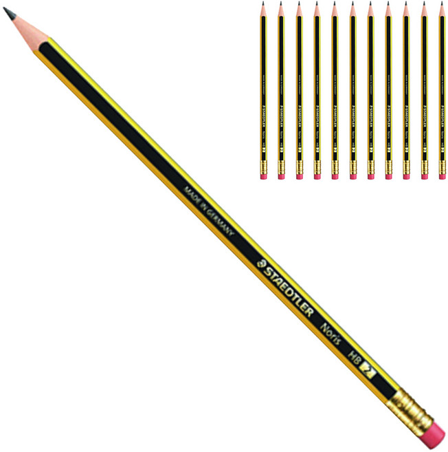 STAEDTLER 施德樓 Noris 122 橡皮擦鉛筆, HB, 12支