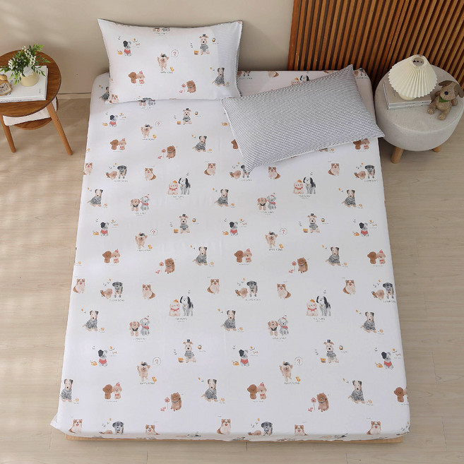 Hong Yew Bedding 鴻宇寢飾 100%精梳純棉 台灣製 床包 + 枕套 2個 C20163