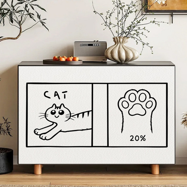 아티홈 귀여운 미니멀 벨크로 캐비닛 커튼 GLD822