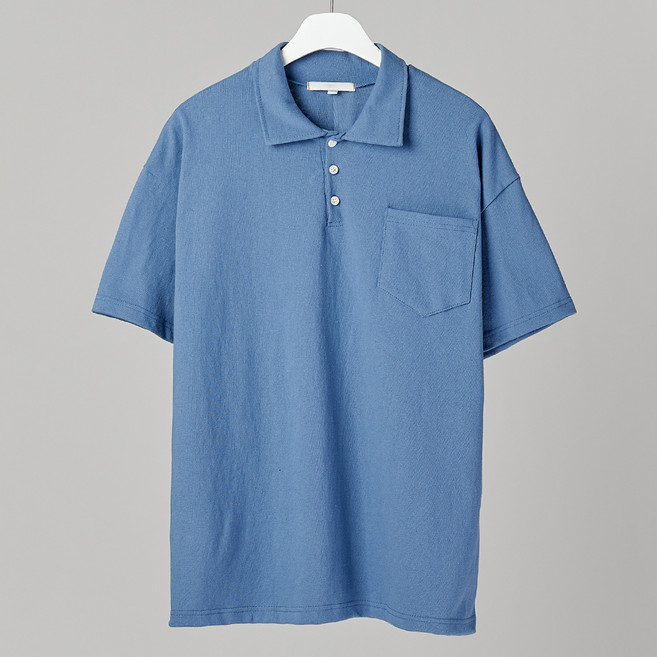 하이후 남성용 통기성 망고 코튼 반팔 카라티 HT2022