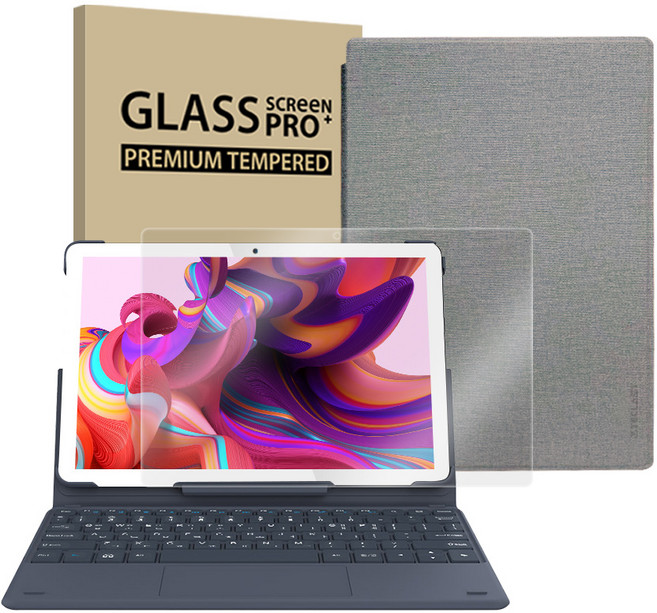 APEX 2IN1 태블릿PC U10 PRO PLUS + 도킹키보드 + 강화유리 + 태블릿PC 케이스 세트, 그레이(태블릿PC), 그레이(케이스), 128GB, Wi-Fi