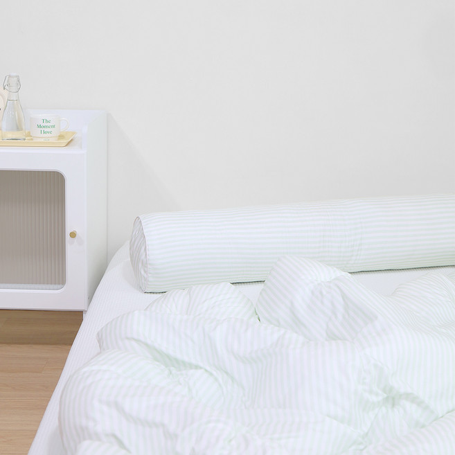 스누즈 코튼캔디 먼지없는 원형 바디필로우 커버, 애플그린