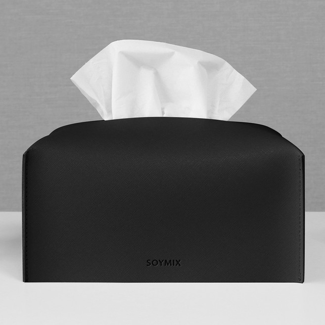 소이믹스 사피아노 가죽 호텔 룸 티슈 케이스 커버, 미드나잇블랙