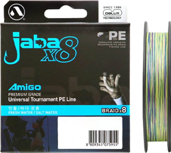 Amigo 자바 8합사 멀티 낚싯줄 x8, 혼합색상, 1개
