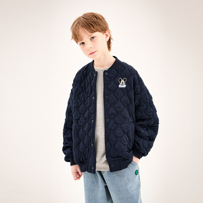 젤리스튜디오 아동용 디즈니 미키 마우스 심플퀼팅 점퍼