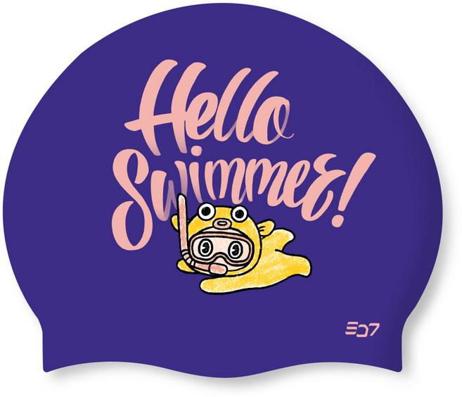 SD7 성인용 실리콘수모 스크립트 스노클 핀보 SGL-CA446, 퍼플, 1개