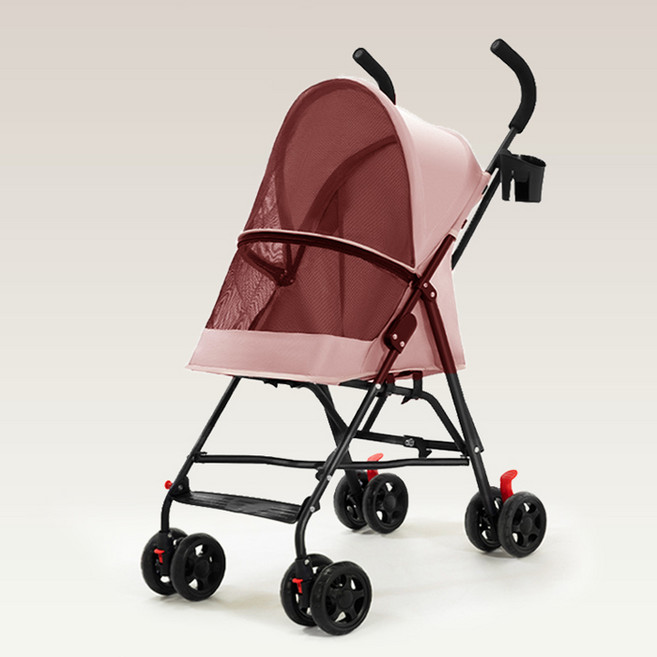 레드퍼피 반려동물 안토니 접이식 초경량 유모차 W3.5, 핑크, 1개