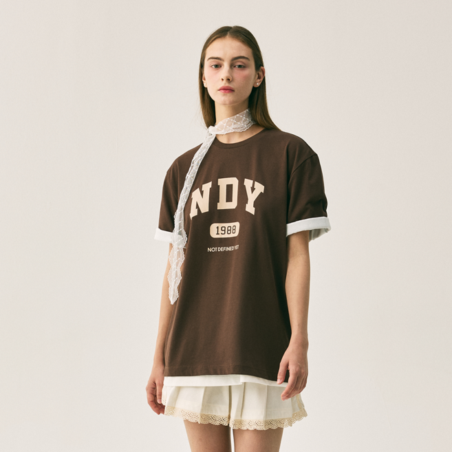 널디 남녀공용 아치 로고 반팔 티셔츠 25FW