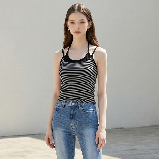 부루앤쥬디 여성용 ST 네크 끈 캡 나시 BOSFTK502B