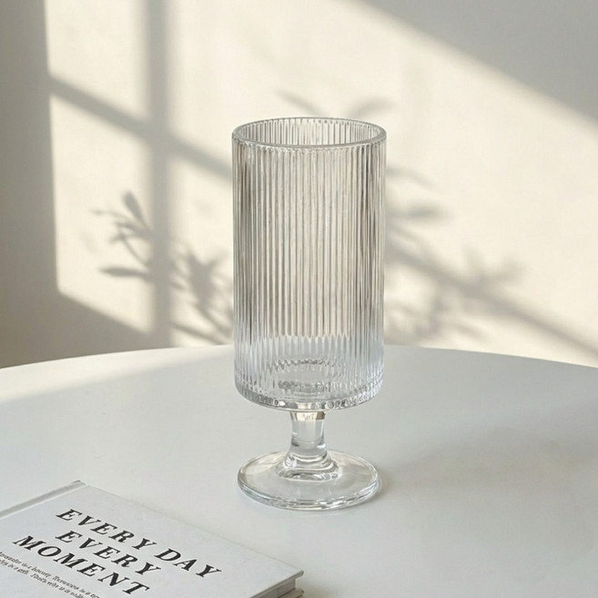 아워웍스 과일 음료 칵테일 하이볼 유리잔 340ml, 줄무늬, 2개