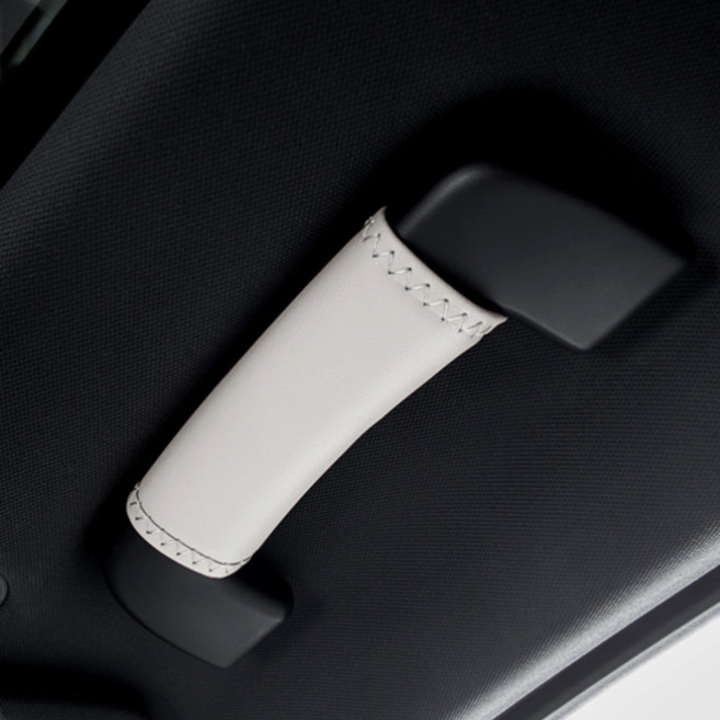 오토크루 프리미엄 레더 핸들그립 실내 손잡이 가죽커버 AC-i05, 화이트, 4개