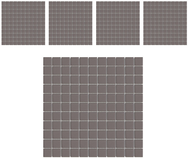 모네스페스 자기질 모자이크타일 25mm, 딥그레이 무광, 5개
